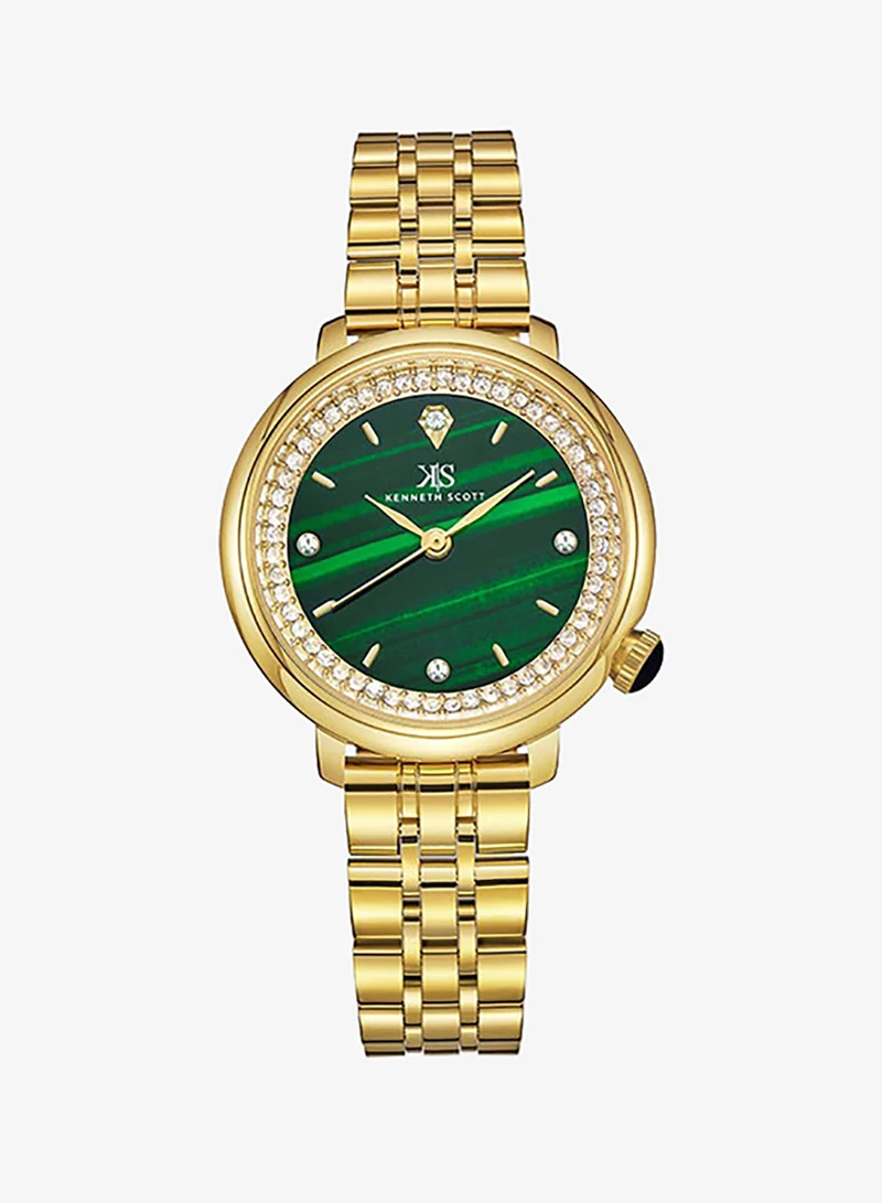 Kenneth Scott Kenneth Scott Women's Green Dial Analog Watch - K23518-GBGH