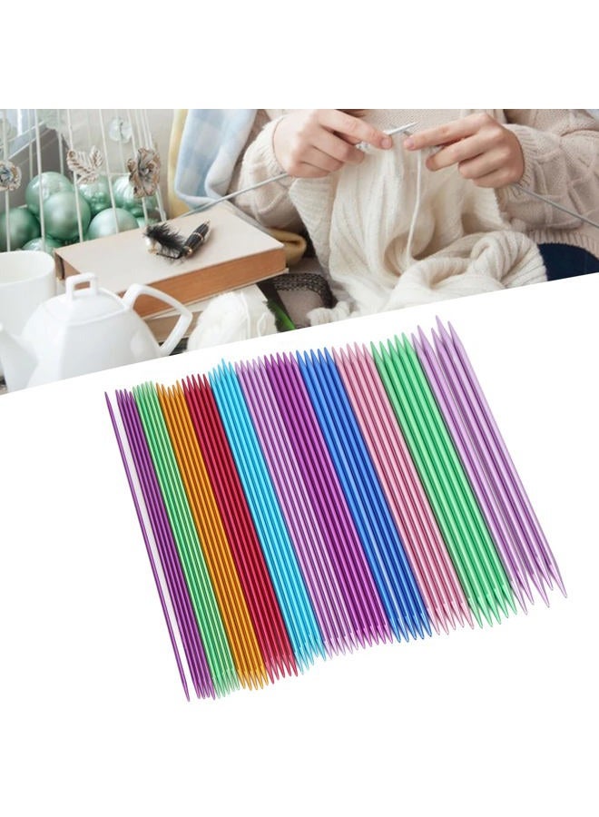 Estink Knitting Needles Set, Aluminum Alloy Double Pointed Ergonomic Design Knitting Needles Kit Beginners Metal Straight Weaving Needles for Household Weaving Project - Image 2