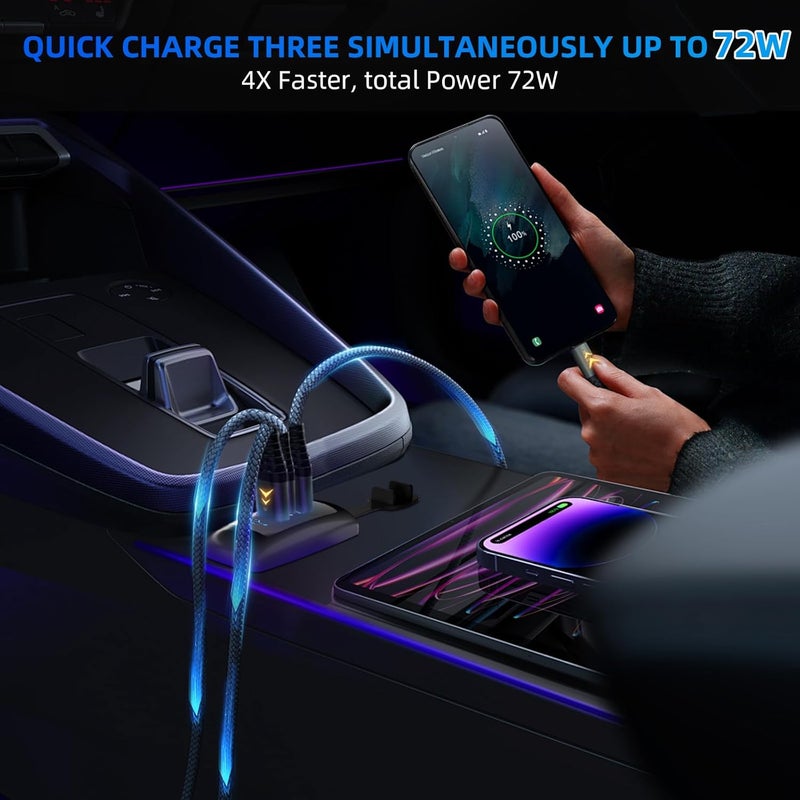 2 قطعة من منفذ USB RV 12V ثلاثي المنافذ بقدرة 72 واط، قطعتان من منفذ Type-C PD3.0 للشحن السريع ومنفذ QC3.0 المزدوج للتثبيت على الحائط أو السطح، محول شاحن USB متعدد المنافذ للسيارات للاستخدام في المركبات الترفيهية والقوارب البحرية والحافلات والمركبات المخيمات ومركبات ATV والشاحنات - Image 3