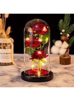 Generic Gifts for Mom, Luminous Glass Rose, Eternal Flower, Gifts for Her, Gifts for Lady, Wedding Gifts, Mother's Day, 's Day Gifts, Gifts for Girlfriend, Gifts for Wife, Three Buds Three Blessings  - Image 1