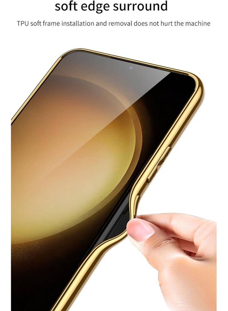 VKL Samsung Galaxy S24 Ultra Case for Leather, Cute Diamond S24 Ultra Case with Camera Lens Protector for Women Men, Soft PU + Electroplated Frame Non-Slip Shockproof Case for Samsung S24 Ultra - Image 2