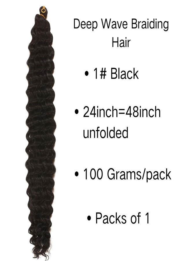 Leticia Braiding Hair Pre stretched Braid Synthetic Deep Wave Braiding Hair Extensions for Boho Bohemian Braids Black Color Ez Braid Yaki Itch Free - Image 4
