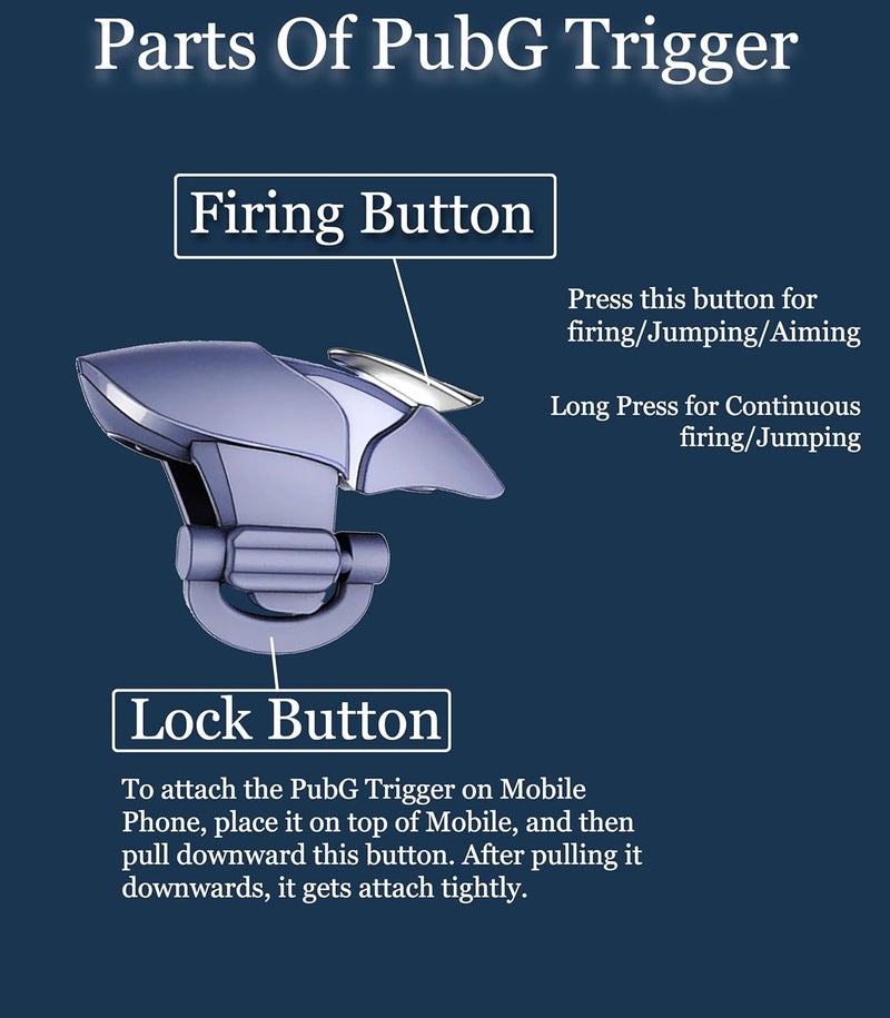 SUBTON BASICS PubG Trigger for TouchScreen Mobile Tablet Gaming External Button JoyStick| Compatible with All Mobile & Tablets - Image 3