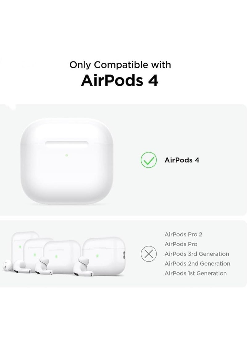 AirPods 4 Case with Phone Stand, Secure Lock Design Silicone Protection with Leather Texture for Airpod 4 (Black Light BLUE)  - Image 2