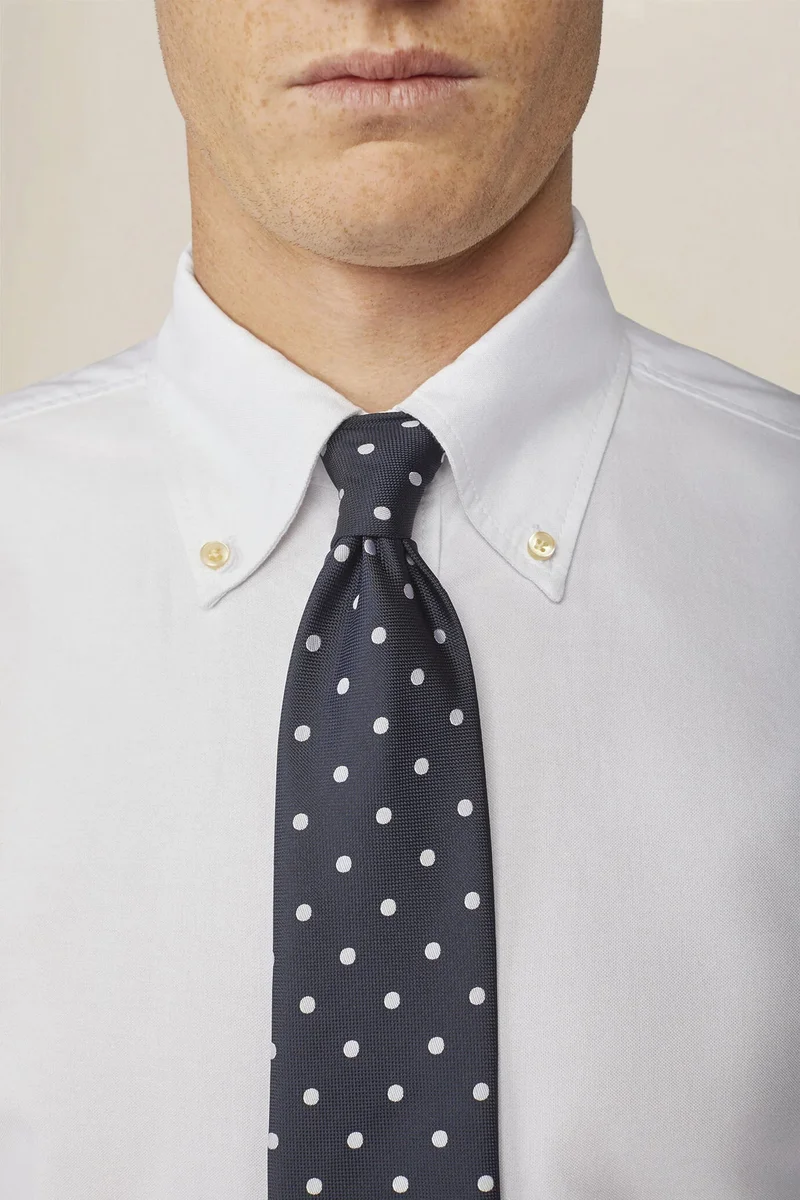 Doppelganger Men's tie with micro polka dots - Blue/White