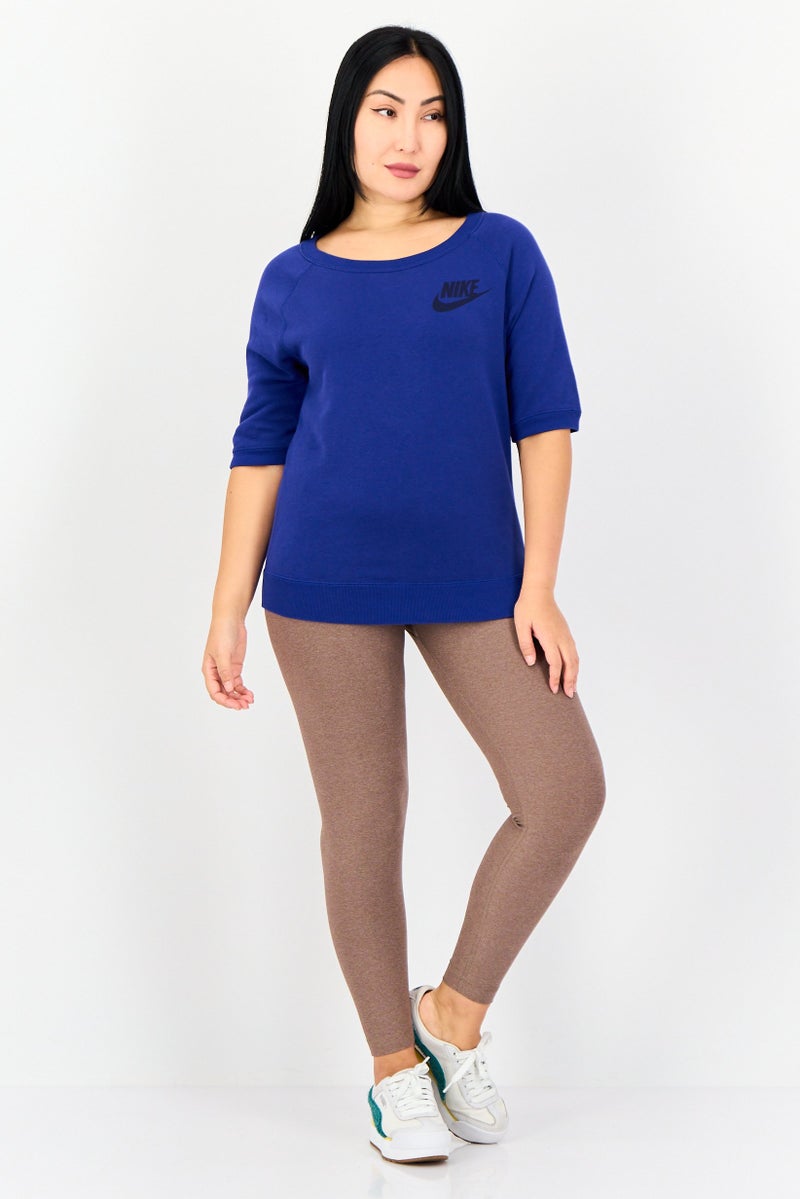 Nike تي شيرت رياضي نسائي قصير الأكمام في الهواء الطلق، أزرق - Image 3