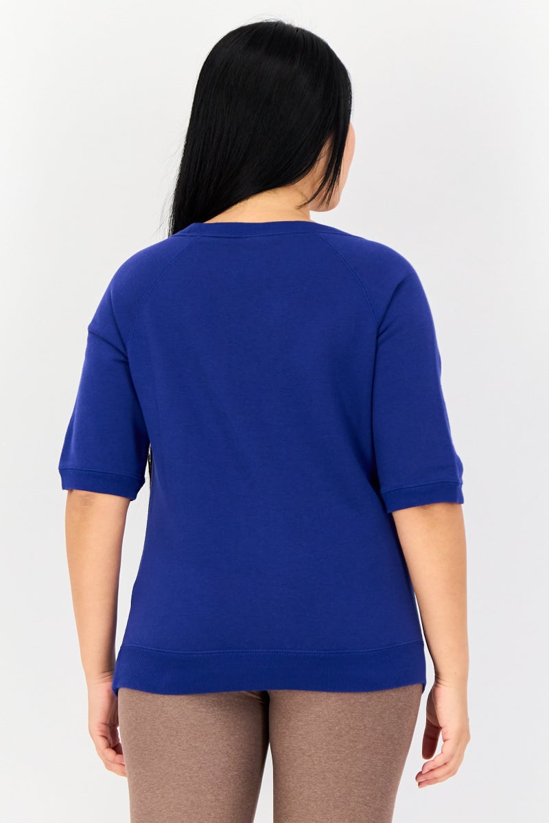 Nike تي شيرت رياضي نسائي قصير الأكمام في الهواء الطلق، أزرق - Image 2