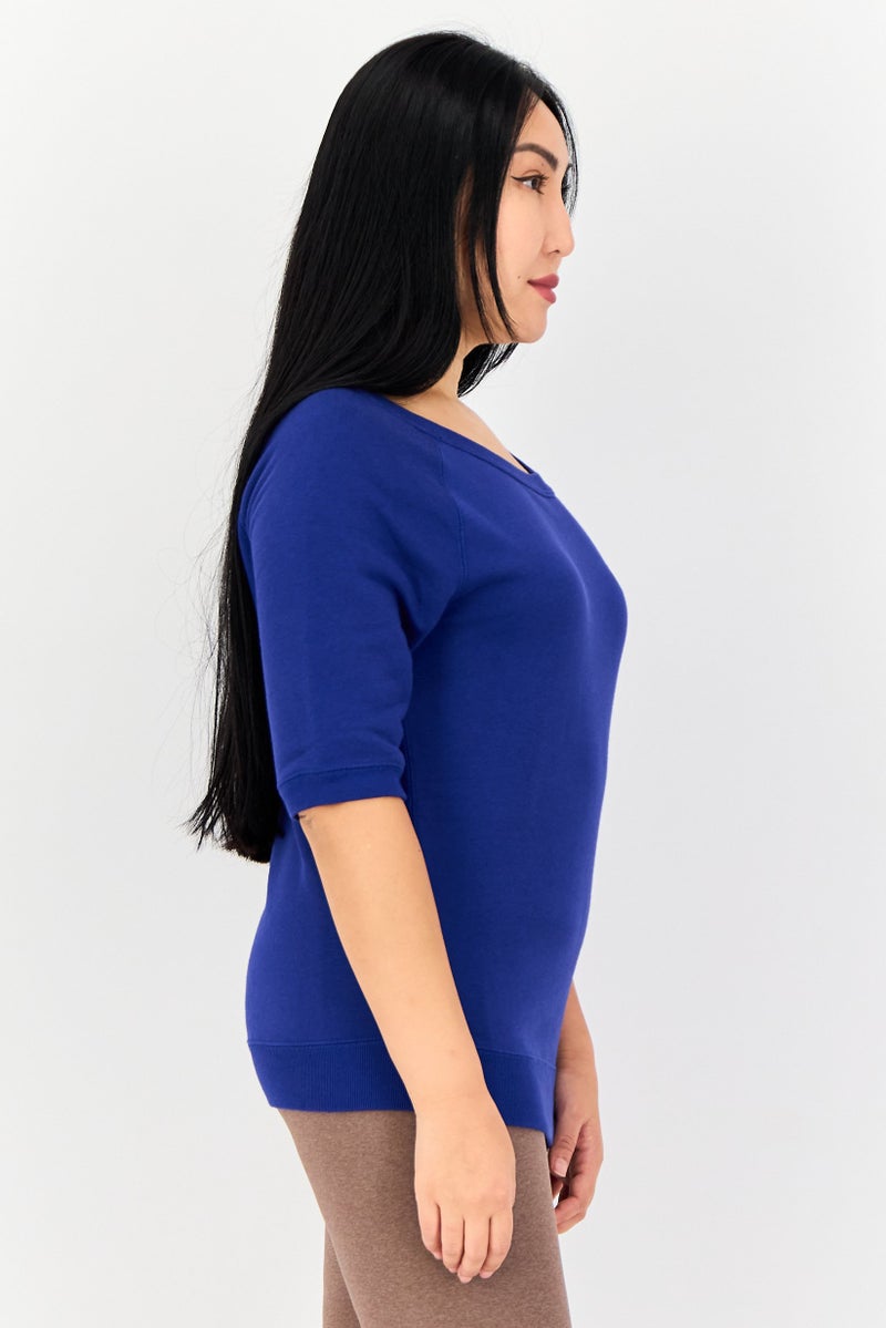 Nike تي شيرت رياضي نسائي قصير الأكمام في الهواء الطلق، أزرق - Image 4