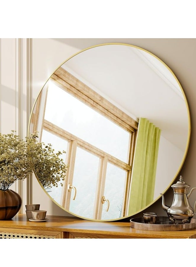 Bathroom Mirror Full Length Mirror Makeup Mirror No Punching Required Full Body Mirror Vertical or Horizontal Hanging for Bathroom, Entrance, Livingroom, Corridor Walls（60*60CM） - Image 3