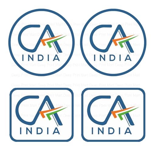 Deep Print Mart CA Logo Sticker - Charted Accountant Sticker (Pack of 8) for Car & Office - Vinyl, Waterproof, Self-Adhesive Sticker Compatible with All Plain Surfaces - Image 1