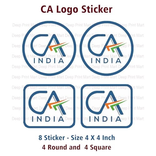 Deep Print Mart CA Logo Sticker - Charted Accountant Sticker (Pack of 8) for Car & Office - Vinyl, Waterproof, Self-Adhesive Sticker Compatible with All Plain Surfaces - Image 2