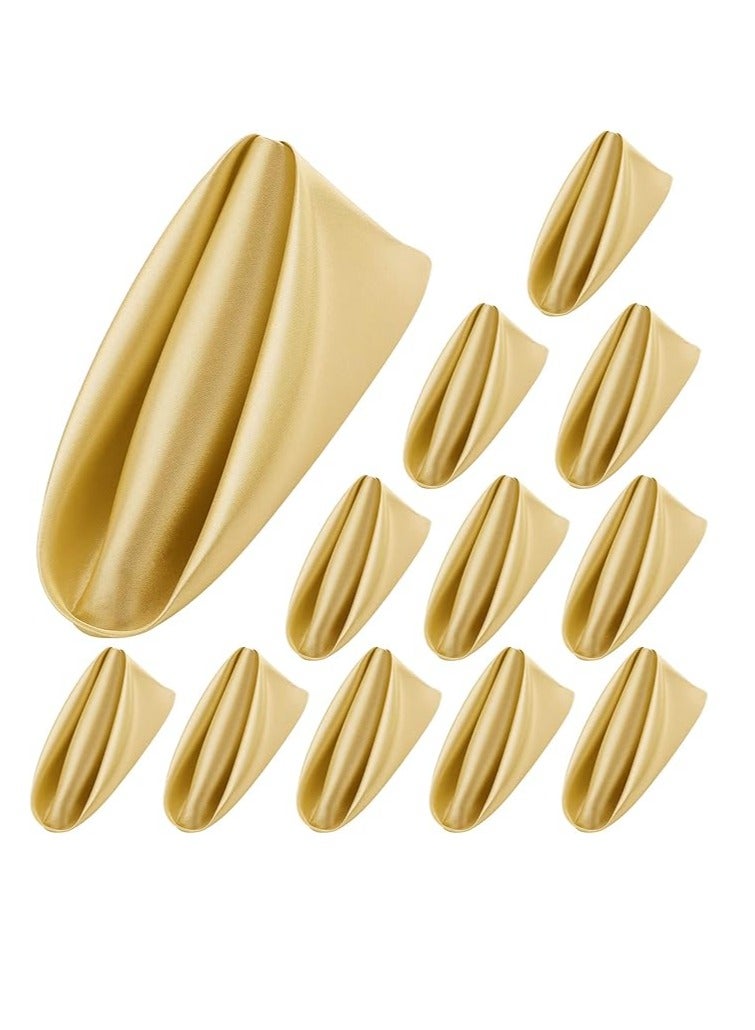 10 Pieces Satin Napkins Soft Dinner Napkins Square Table Napkins 17 x 17 Inches for Restaurant Weddings Party Dinner Decoration (Gold) - Image 1
