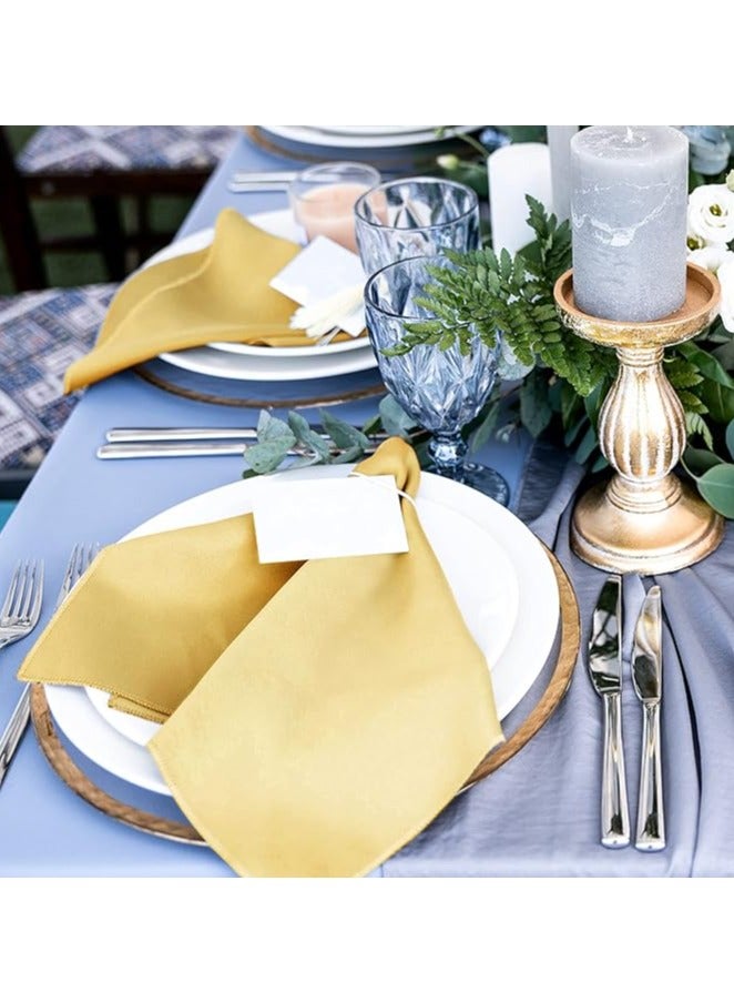 10 Pieces Satin Napkins Soft Dinner Napkins Square Table Napkins 17 x 17 Inches for Restaurant Weddings Party Dinner Decoration (Gold) - Image 5