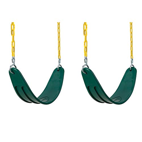Swing-N-Slide SwingNSlide WS 4773 Extreme Heavy Duty Swing Seat Set Outdoor Playground Swings with Coated Chains Quick Links Green Pack of 2 - Image 1