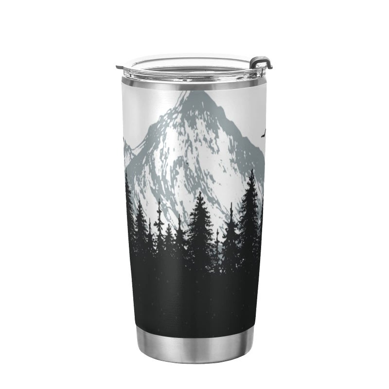 xigua 20oz Tumbler with Lid and Straw Stainless Steel Vacuum Insulated Water Coffee Tumbler Cup Nature Mountains and Forest Travel Mug Thermal Cup for Hot and Cold Drinks
