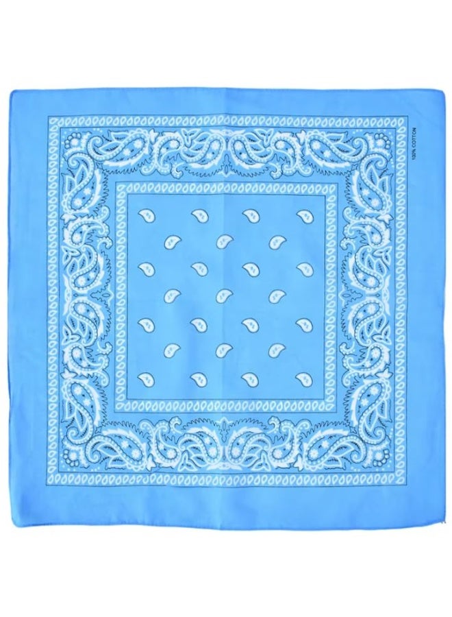 باندانا باللون السماوي – وشاح رأس متعدد الاستخدامات، لف الرقبة، غطاء وجه، مناديل – للجنسين - Image 1