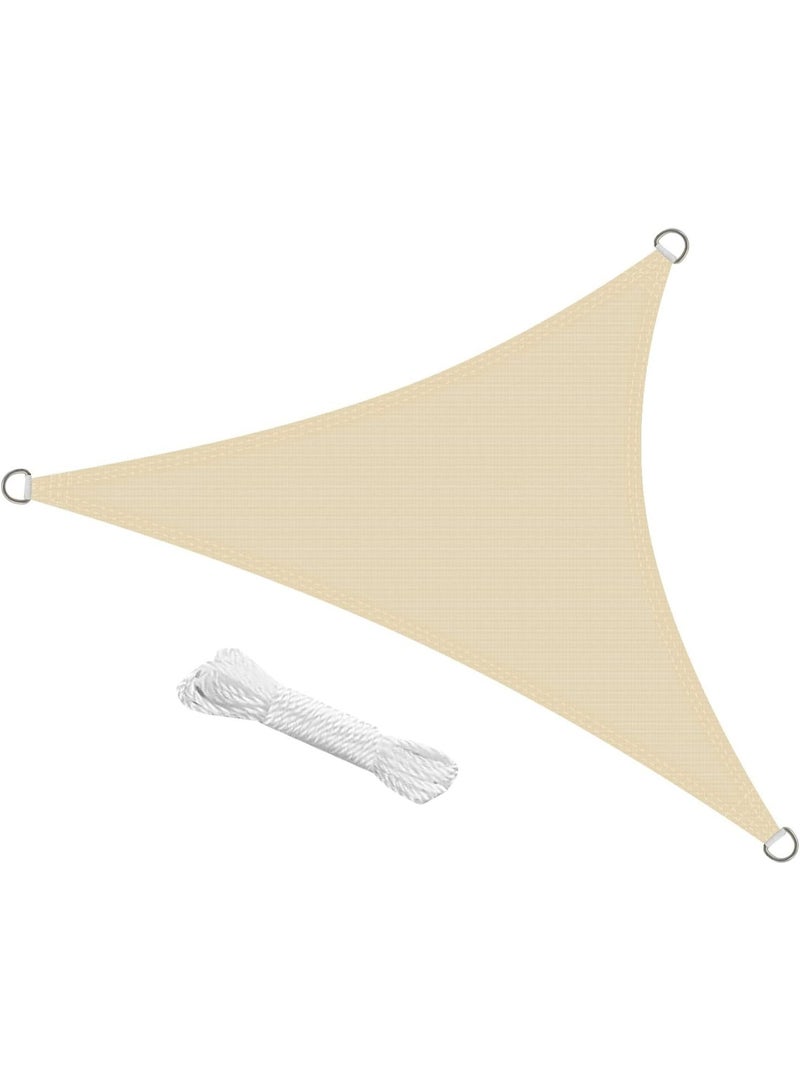 AIWANTO Triangle Sun Shade Sail – 98% UV Block HDPE Breathable Outdoor Canopy Awning for Garden, Patio, Balcony, Backyard & Pool Shade (4x4x4m, Beige) - Image 1