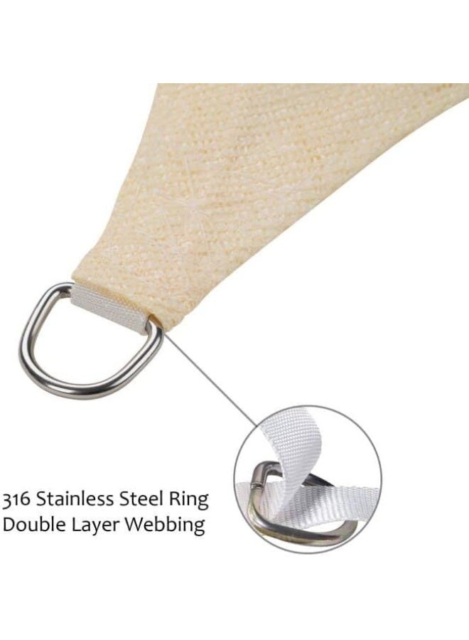 AIWANTO Triangle Sun Shade Sail – 98% UV Block HDPE Breathable Outdoor Canopy Awning for Garden, Patio, Balcony, Backyard & Pool Shade (4x4x4m, Beige) - Image 2