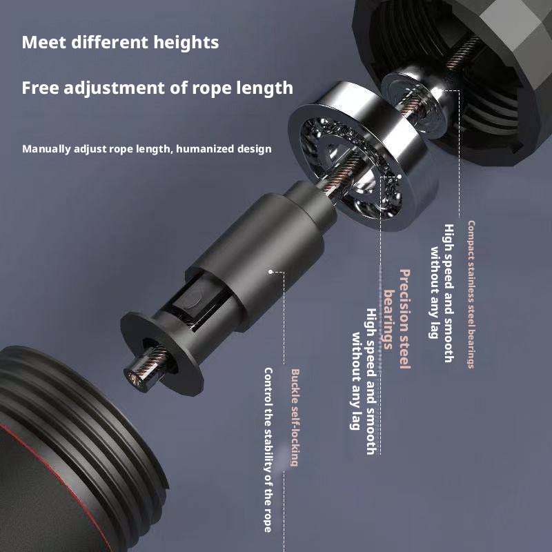 Adjustable Steel Wire Skipping Rope, PVC Coated, Bearing, Foam Handle - Image 2