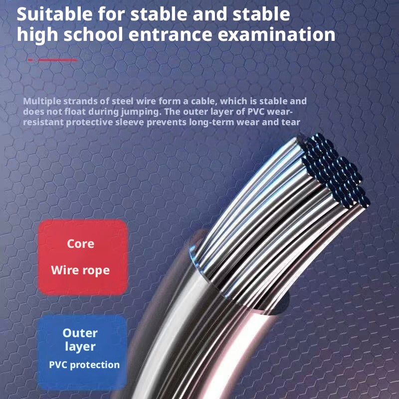 Adjustable Steel Wire Skipping Rope, PVC Coated, Bearing, Foam Handle - Image 3
