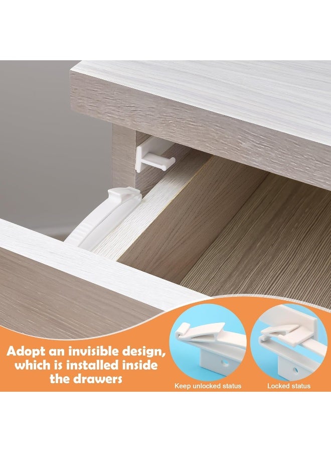 Coolrunner Baby Safety Invisible Drawer Locks, Child Safety Cabinet Locks for Baby Care Child Proofing - Image 3