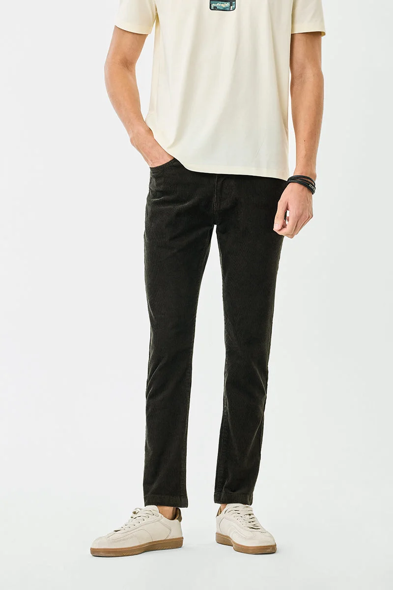 SNITCH Regular Fit Stretch Corduroy Trousers
