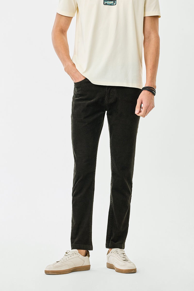 SNITCH Regular Fit Stretch Corduroy Trousers - Image 1