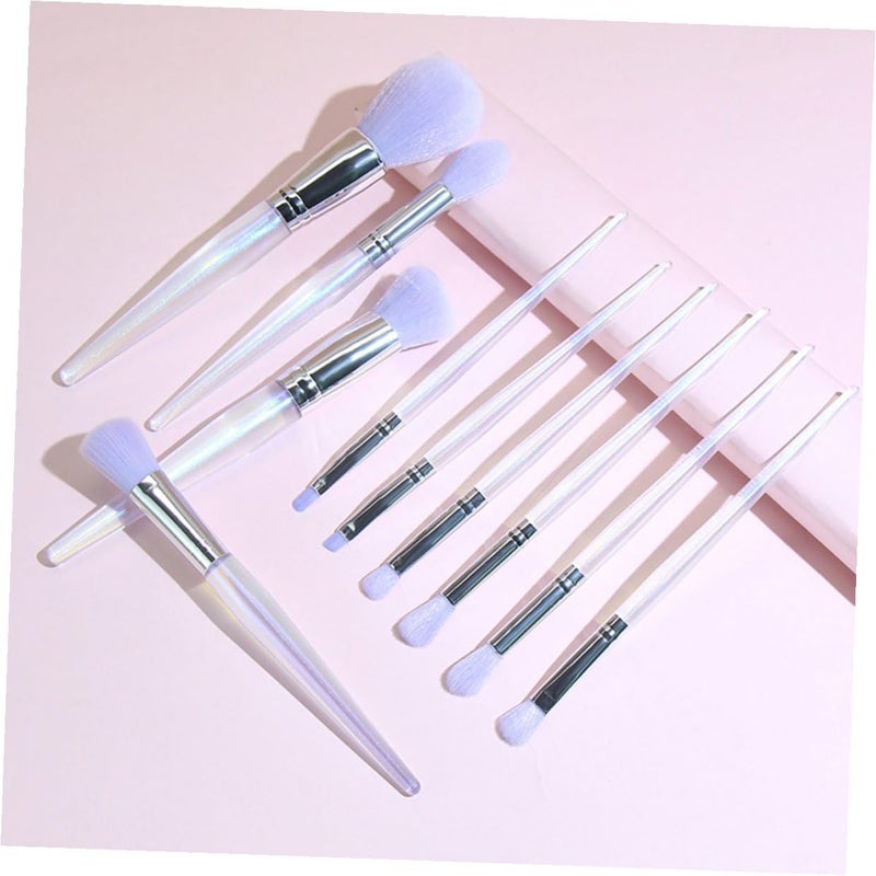 SMASOLO 10Pcs Supple Makeup Brush for Women Soft Synthetic Hair Abs Handle Practical Beauty Tool for Daily and Travel Use Purple - Image 3