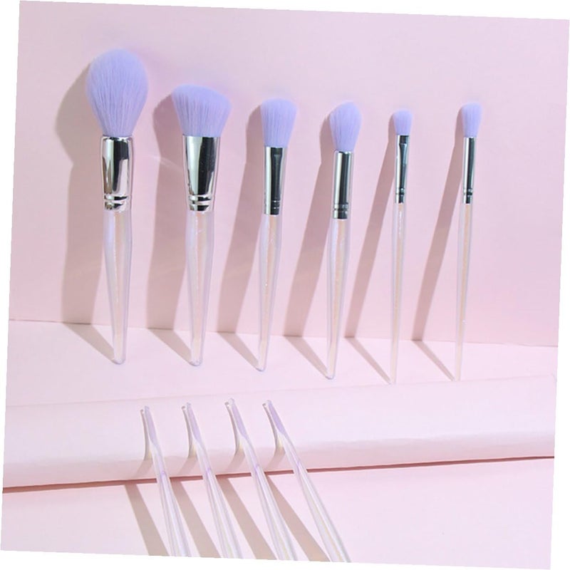 SMASOLO 10Pcs Supple Makeup Brush for Women Soft Synthetic Hair Abs Handle Practical Beauty Tool for Daily and Travel Use Purple - Image 4