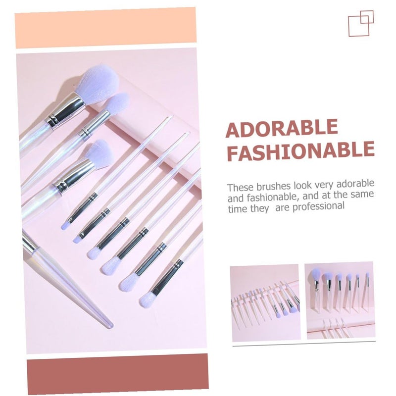 SMASOLO 10Pcs Supple Makeup Brush for Women Soft Synthetic Hair Abs Handle Practical Beauty Tool for Daily and Travel Use Purple - Image 5