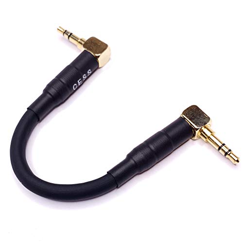 CNCESS CESS-067 Short 3.5mm Audio Shielded Patch Cable for Stacking DAP and Amplifier, Right-Angle 3-Inch - Image 2