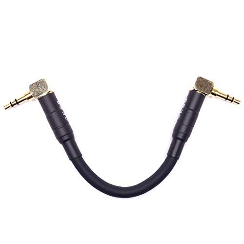 CNCESS CESS-067 Short 3.5mm Audio Shielded Patch Cable for Stacking DAP and Amplifier, Right-Angle 3-Inch - Image 3