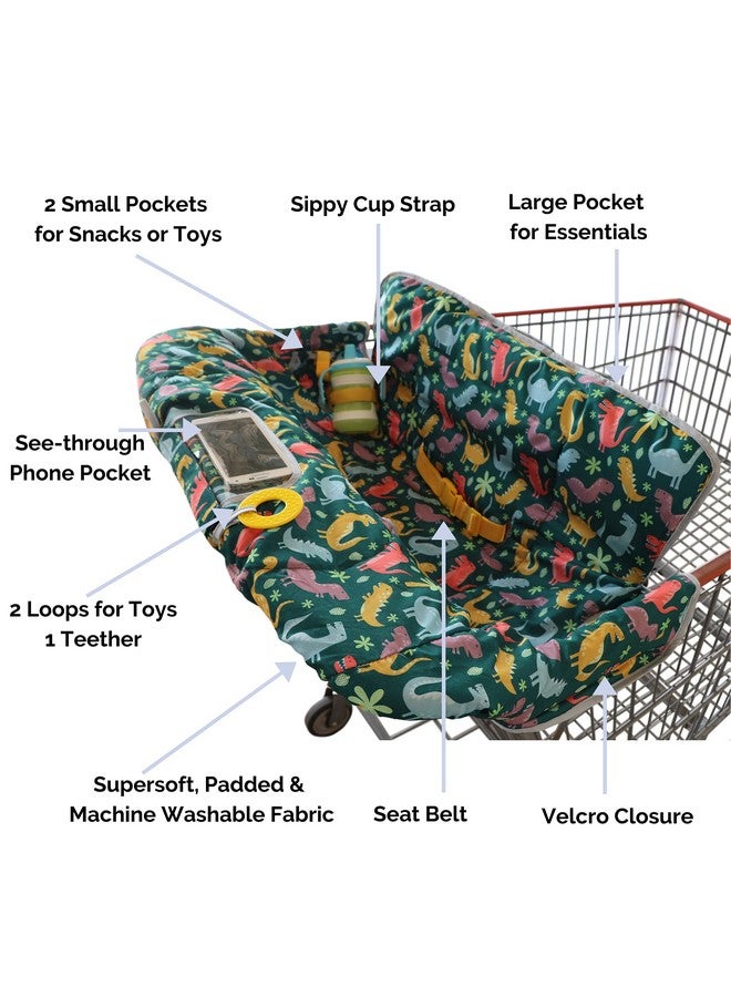 suessie غطاء عربة التسوق وغطاء كرسي عالي ديناصورات - Image 3