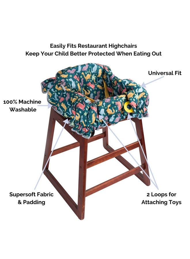 suessie غطاء عربة التسوق وغطاء كرسي عالي ديناصورات - Image 4