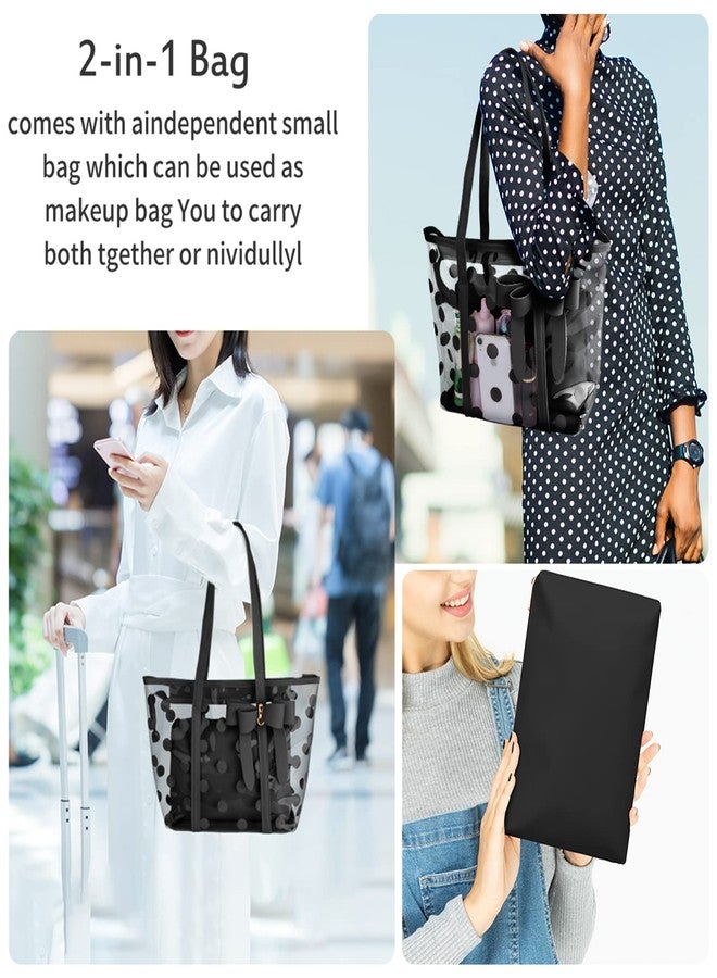 PG6 FF1 Women Waterproof Clear Tote Shoulder Bag Handbag Beach Shopping Bag Work Bag - Image 2