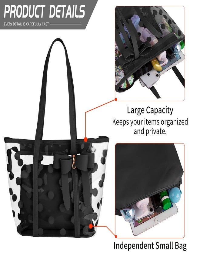 PG6 FF1 Women Waterproof Clear Tote Shoulder Bag Handbag Beach Shopping Bag Work Bag - Image 4