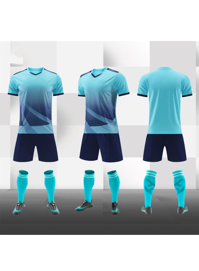 Football Uniform Short Sleeve Sports Suit Student Competition Team Uniform Adult Children Football Uniform Suit Sweat-absorbent Breathable Printing