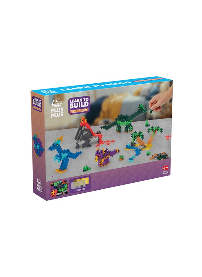 Plus-Plus Learn To Build Dinosaurs - 600 Pieces - Creative Play, Building Blocks, Building, Developing Toys For Kids, Stem, Steam, Produced In Denmark  - Image 2