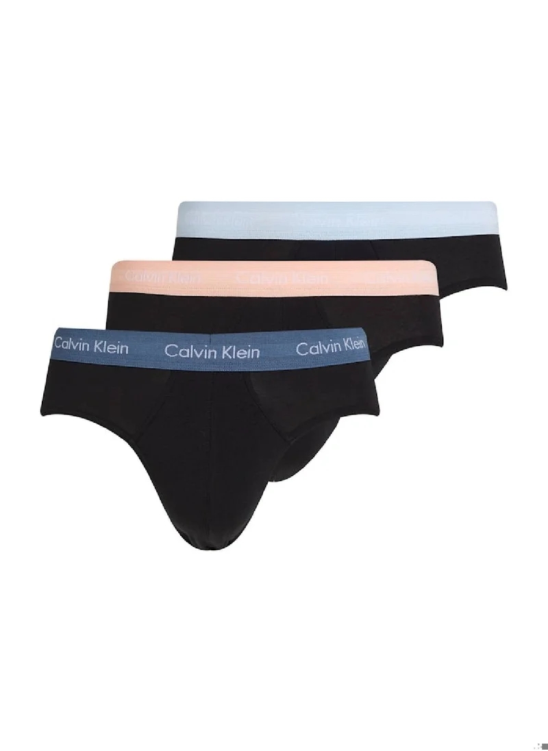 CALVIN KLEIN Men's 3 Pack Briefs - Cotton Stretch - Cotton, Black