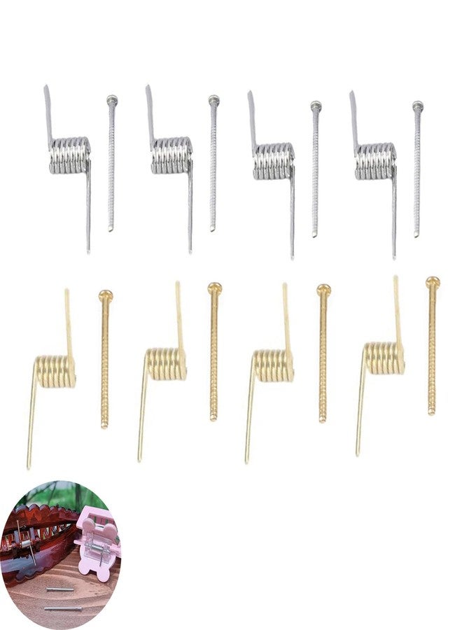 ArrErr 8 Set Hair Claw Clip Spring Replacement with Central Axle Rod for Large Medium Claw Clips Hairpin Squre Rectangle Butterfly Jaw Clamp Repair Parts - Image 1