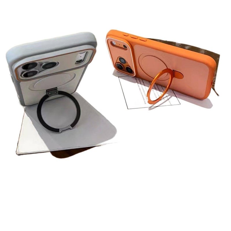 غطاء MagSafe بAcrylic لـ iPhone 12 مع حماية من السقوط وحامل قائم مع مقاوم للصدمات مع مغناطيس قوي مع تصميم ثنائي اللون باللون أسود مغناطيسي بوظيفة حامل من الأكريليك - Veloris - Image 4