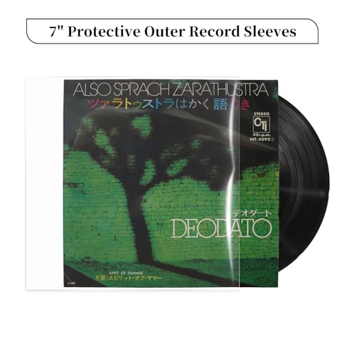 sdroceRyaM 7 Inches Vinyl Record Outer Sleeves, 50pcs Clear EP Album Covers Anti- Static Outer Sleeves for 45 RPM Record Collection Protection - Image 2