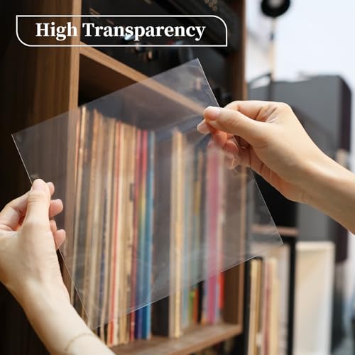 sdroceRyaM 7 Inches Vinyl Record Outer Sleeves, 50pcs Clear EP Album Covers Anti- Static Outer Sleeves for 45 RPM Record Collection Protection - Image 5
