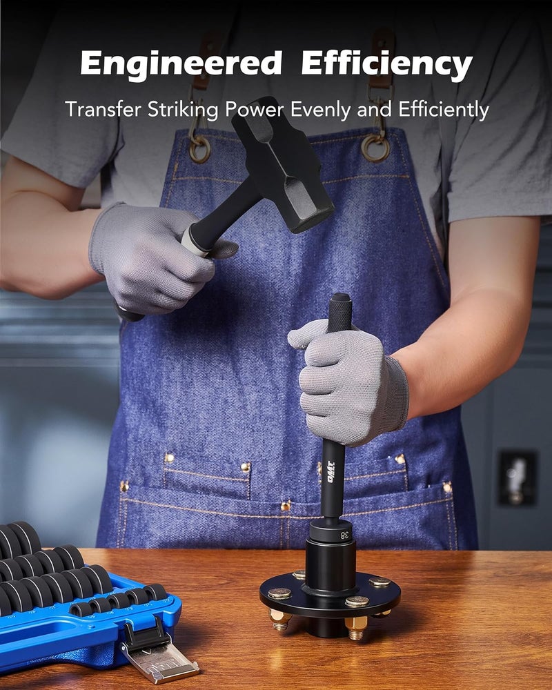 Orion Motor Tech مجموعة أدوات Orion Motor Tech المخصصة لتركيب وإزالة الحشوات (52 في 1)، بالإضافة إلى أدوات لتركيب وإزالة ختم محمل عجلة نقل الحركة وأدوات ضغط المحامل. - Image 4