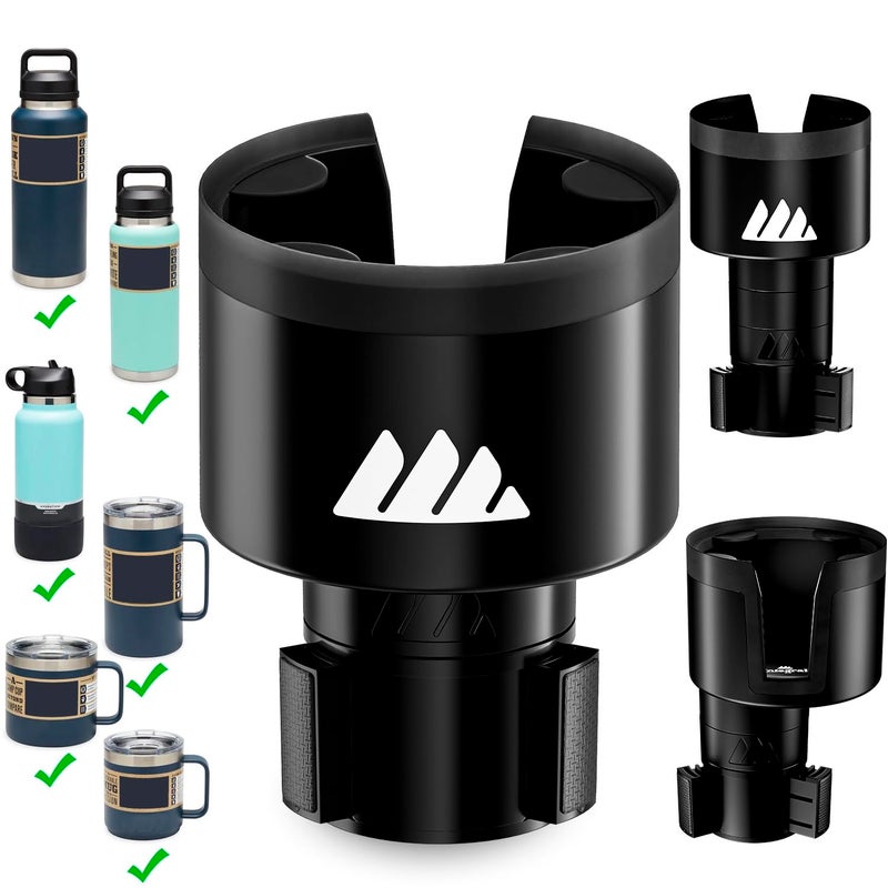 Integral [Upgraded] Integral Ultimate Car Cup Holder Expander - Adjustable Base - Organizer & Expander for Vehicles - Compatible with Mugs, Yeti 14/24/36/46oz, Rambler, Hydro Flasks 32/40oz, 3.4"-4.0" Bottles - Image 1