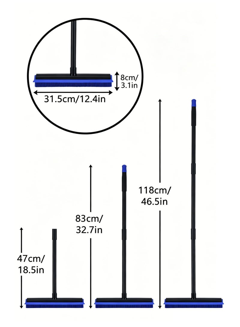 CityRiya-Long Rubber Broom for Pet Hair Removal, Carpet Rake with Squeegee for Cleaning Pet Hair, Floor Brush, Long Handle Fur Remover Rake, Pet Hair Remover with Lint Brush for Home Tile Hardwood Windows Cleaning - Image 5