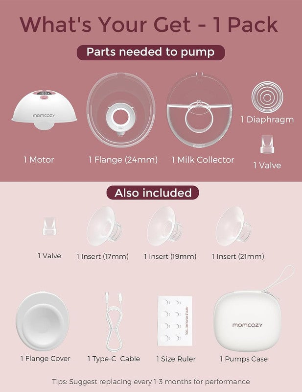 Momcozy M5 Smart APP Controlled Wearable Breast Pump, Hands-Free Wireless Electric Pump Single - Cozy Red - Image 3
