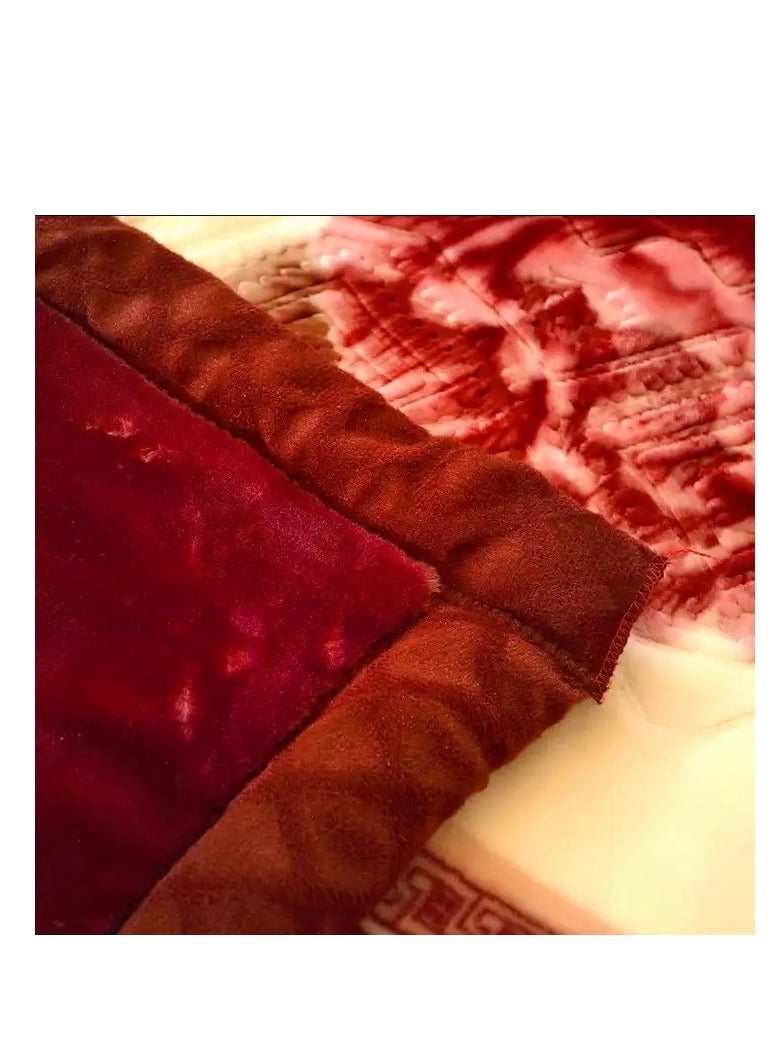 BAIG Fluffy king Winter thickened Raschel blanket double layer blanket wedding blanket outdoor camping travel Polyester Double Layer Solid mink Blanket 200*230CM - Image 3