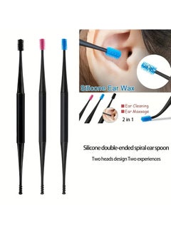 ORiTi 3pc Soft Silicone Ear Pick Earpick Ear Wax Curette Remover Ear Cleaner Spoon Spiral Ear Clean Tool  - Image 1