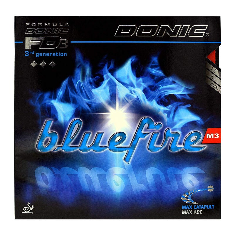 donic Blue Fire M3 Table Tennis Rubber, Colour - Red - Image 1
